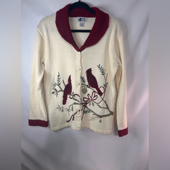 J Two Sweaters - J Two New York woman size large holiday Christmas cardigan. Beautiful